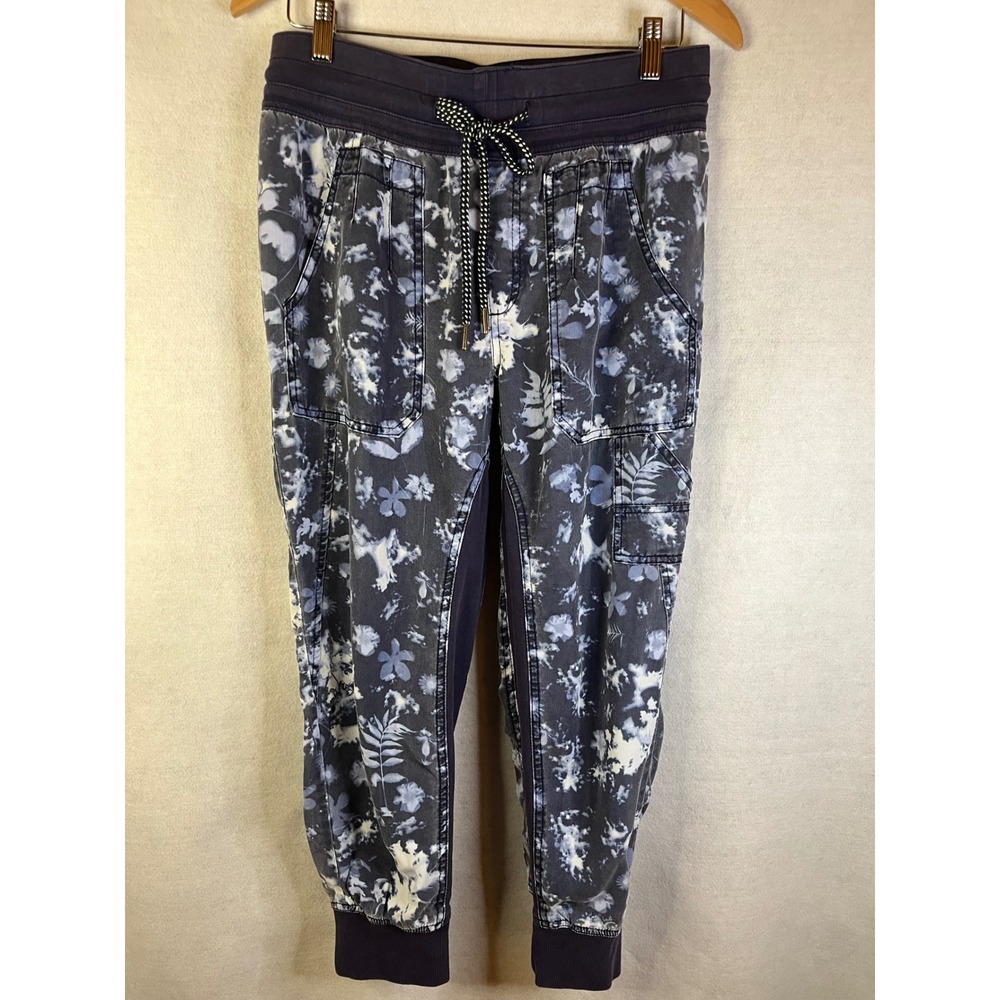 Anthropologie pants women's the nomad‎ blue tie dye floral cargo joggers Sz SP